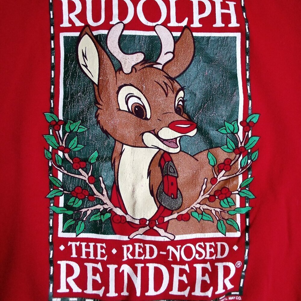 Vintage Rudolph Red-Nosed Reindeer Christmas Crewneck Sweatshirt - Picture 1 of 6